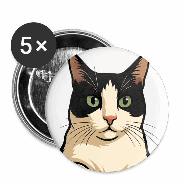 Cat - Buttons small 1'' (5-pack) - Image 2